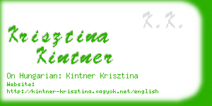 krisztina kintner business card